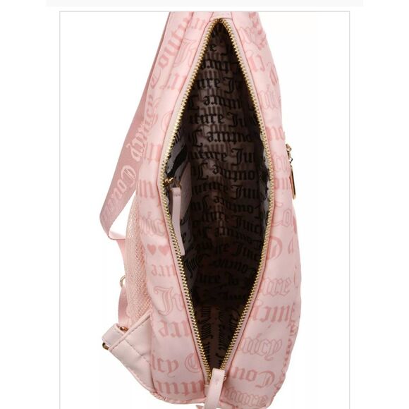 Juicy Couture Logo Material Girl Sling Bag- Powder Blush - Picture 4 of 11
